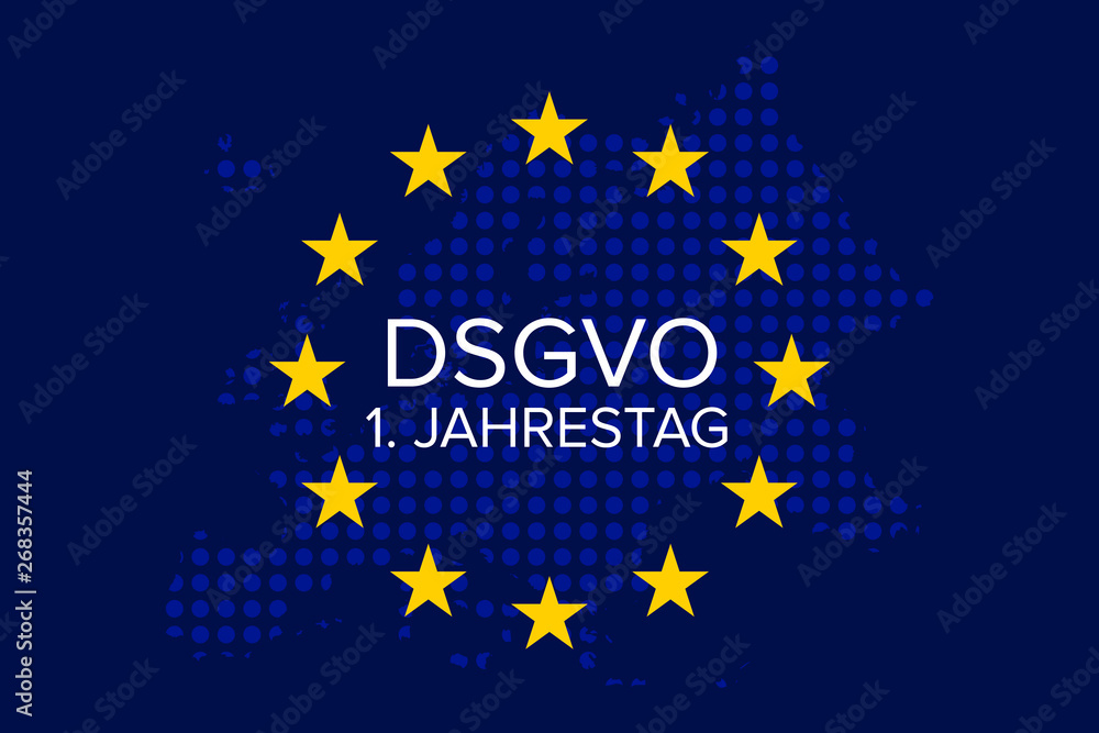 General data protection regulation german mutation: Datenschutz Grundverordnung fur Unternehmen (DSGVO), 2018 - 2019, 1 year on