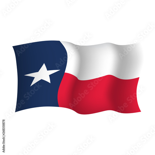 Texas state waving flag. Vector illustration