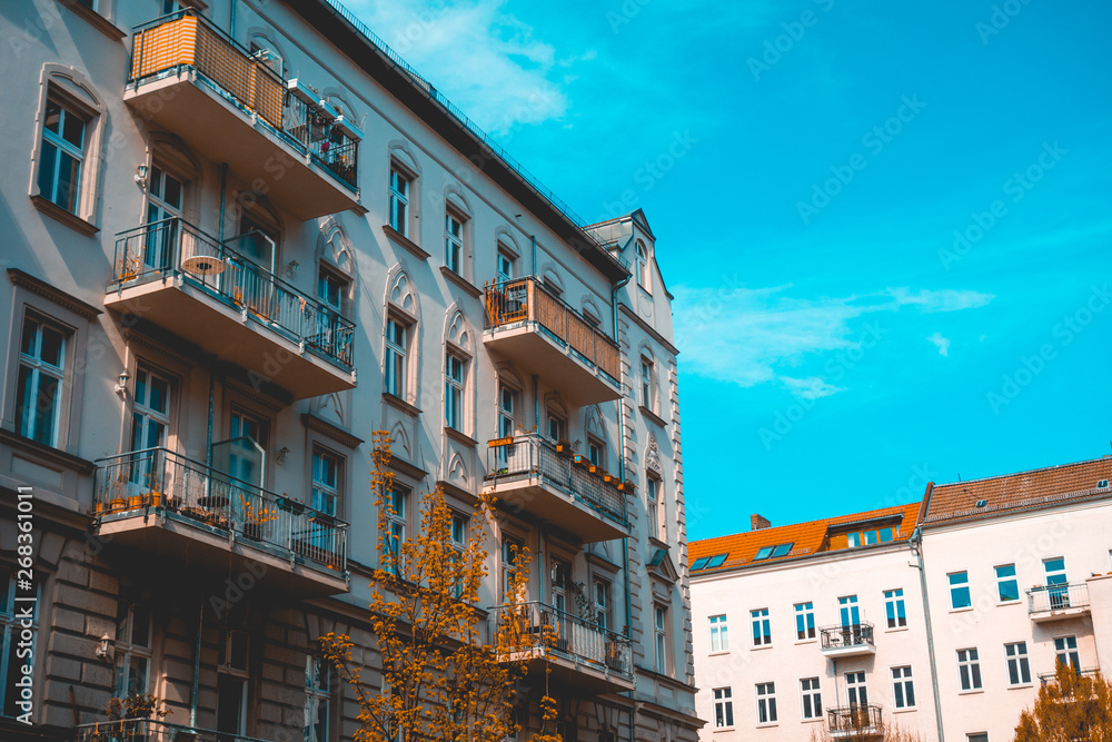 residential buildings with darken sky at berlin residential buildings with darken sky at berlin
