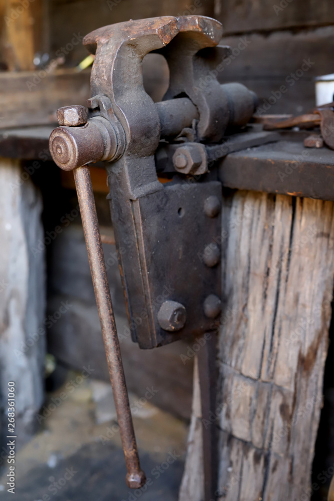 old blacksmith's vise