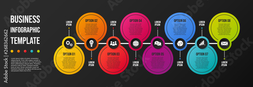 Design of colorful company infographic with icons. Vector