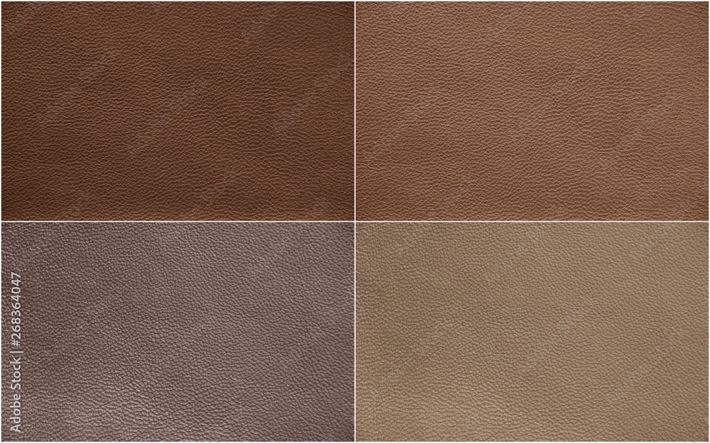 Fototapeta premium The texture of genuine leather. The structure of the leather material brown shades.