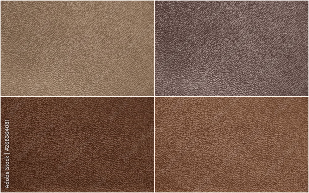 Fototapeta premium The texture of genuine leather. Impeccable and stylish background. Beautiful stylish background. Natural skin texture close up. Brown background. The structure of the leather material brown shades.