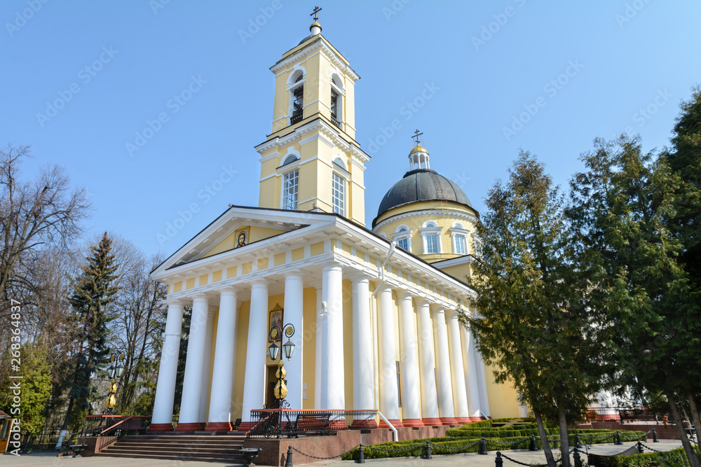Fototapeta premium Gomel Palace and Park Ensemble. View of the Cathedral of Peter and Paul. Sights of Gomel. The author of the project and the architect of the Peter and Paul Cathedral is George Clark.