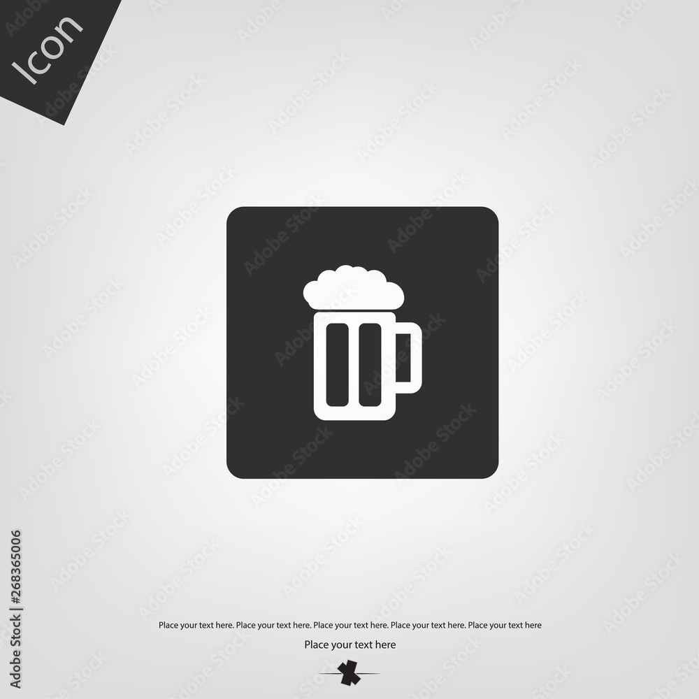 Beer glass icon. Vector illustration sign Beer glass icon. Vector illustration sign