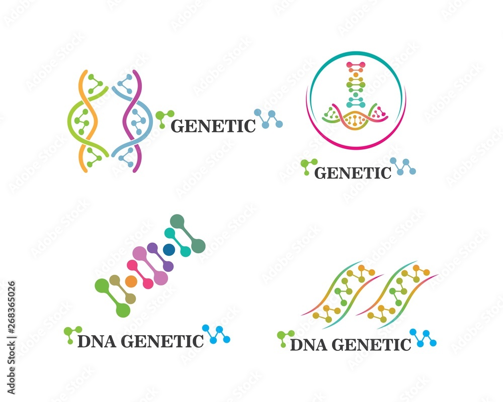Fototapeta premium Dna genetic logo icon illustration