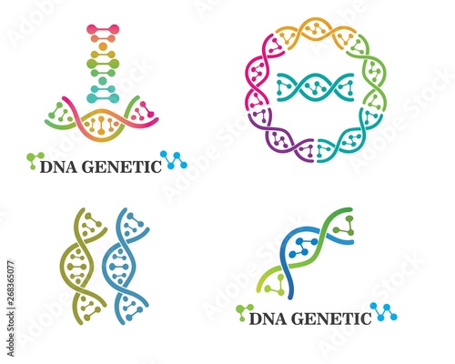 Dna genetic logo icon illustration
