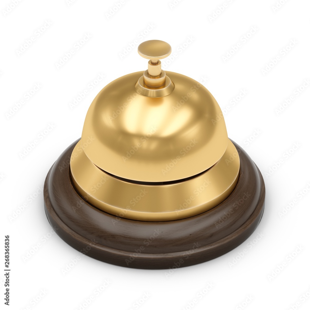 3D Rendering Reception bell isolated on white 3D Rendering Reception bell isolated on white