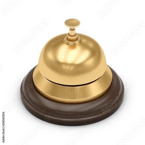 3D Rendering Reception bell isolated on white