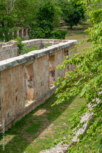 Top view of a Mayan temple, Ek Balam archaeological area, on the Yucatan peninsula