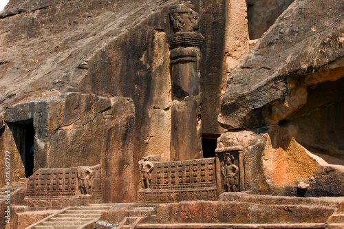 ancient Buddhist caves in mumbai photo