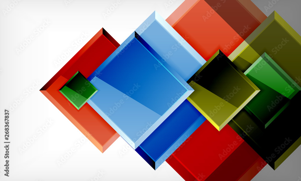 Bright colorful square shape blocks geometrical background Bright colorful square shape blocks geometrical background