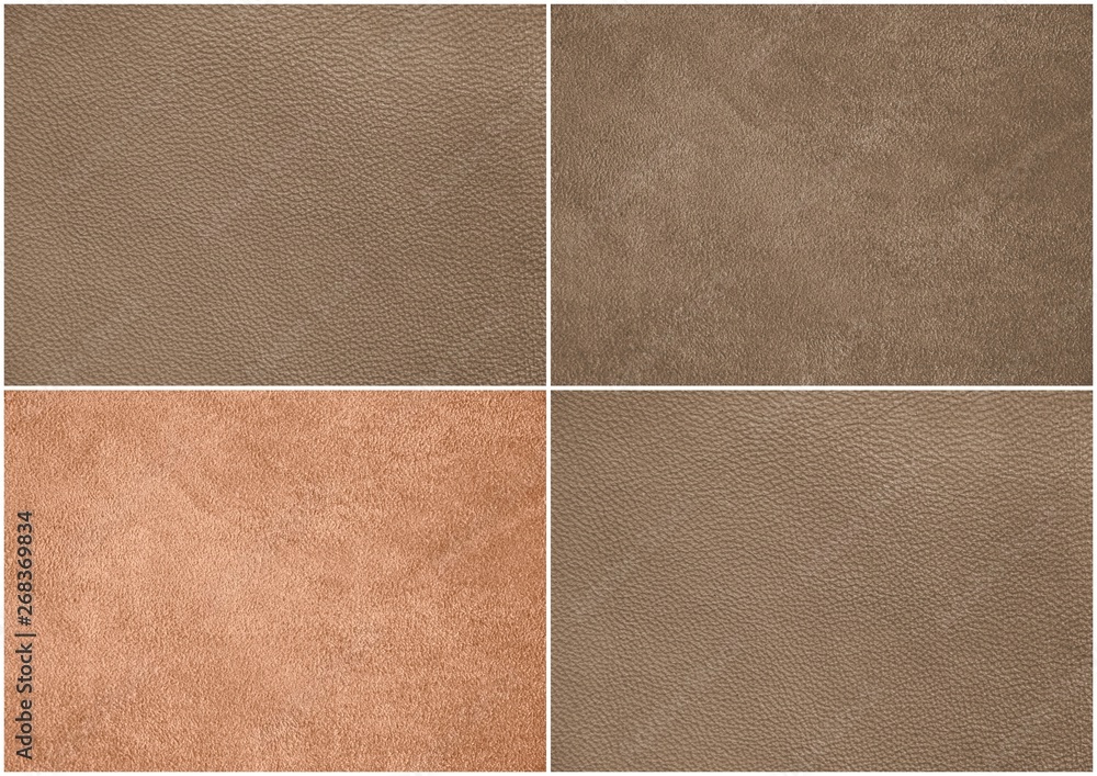 Fototapeta premium The texture of genuine leather. Impeccable and stylish background. Beautiful stylish background. Natural skin texture close up. Brown background. The structure of the leather material brown shades.