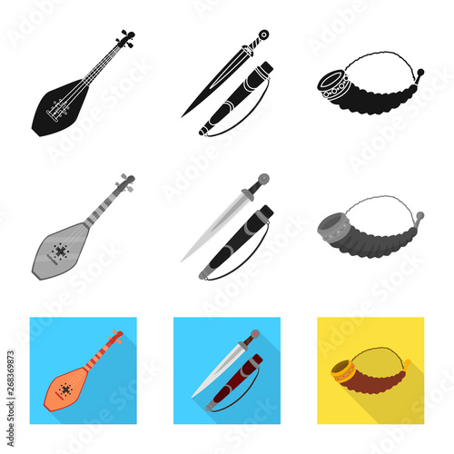 Vector design of culture and sightseeing sign. Set of culture and originality stock symbol for web.