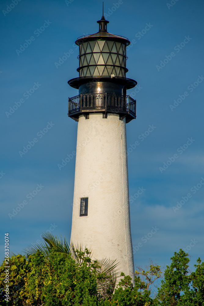 Cape Florida Lighthouse and Lantern in Bill Baggs State Park in ,Florida