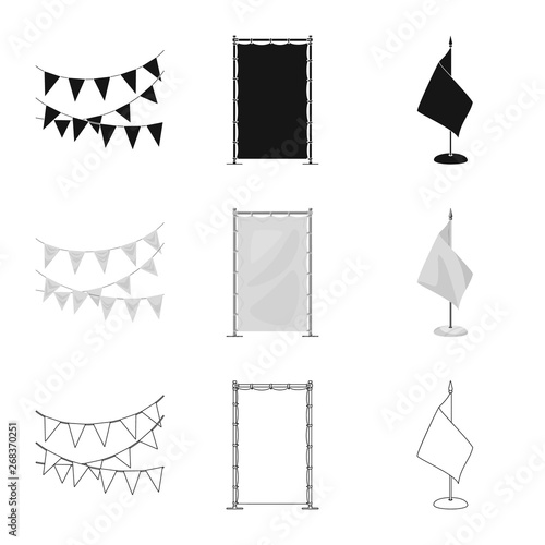 Vector design of texture and presentation icon. Set of texture and media  stock vector illustration.