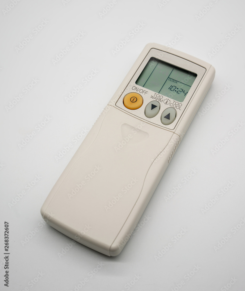 Air conditioner remote isolated on white background.