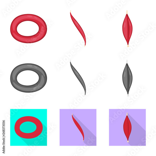 Vector design of fiber and muscular sign. Collection of fiber and body  vector icon for stock.
