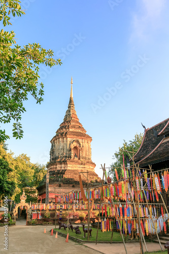 Golden pagoda at Wat Lok Moli Temple in Chiang Mai, North of Thailand