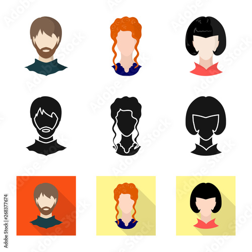 Isolated object of professional and photo icon. Set of professional and profile vector icon for stock.