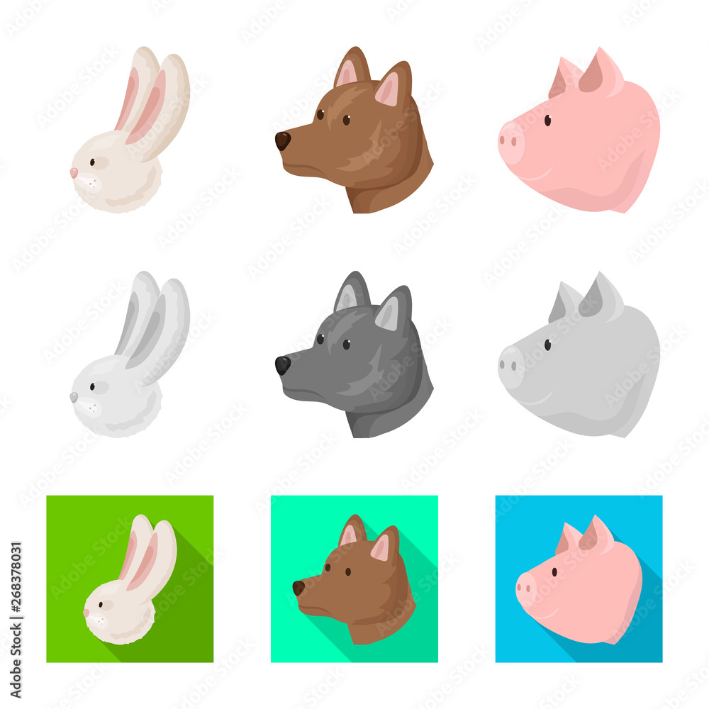 Fototapeta premium Vector design of agriculture and breeding icon. Set of agriculture and organic stock vector illustration.