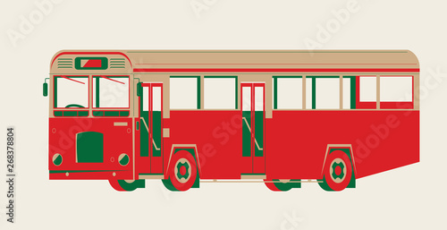 Graphic vector of an vintage single-decker bus photo