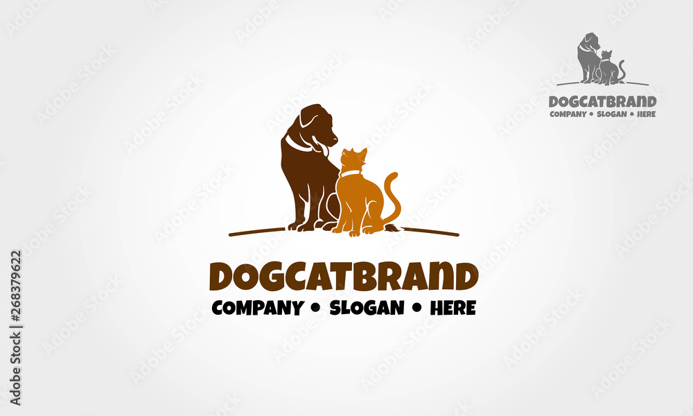 DogCat Brand Vector Logo. Stylish, modern, nice and clear logo design can be used for many kind of project, business, community, pet shop, etc. DogCat Brand Vector Logo. Stylish, modern, nice and clear logo design can be used for many kind of project, business, community, pet shop, etc.