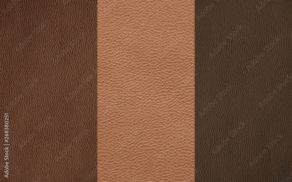 Fototapeta premium The texture of genuine leather. Impeccable and stylish background. Beautiful stylish background. Natural skin texture close up. Brown background. The structure of the leather material brown shades.
