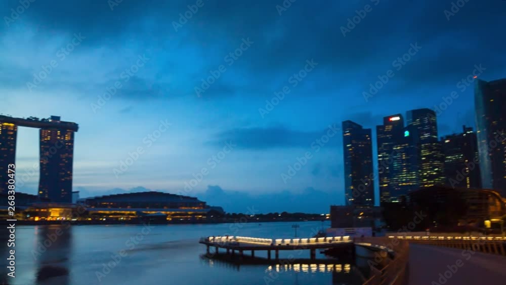 Timelapse of Marina Bay and Singapore Skyline