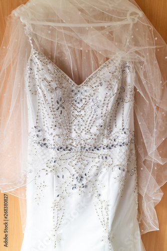 Top half of a white wedding dress