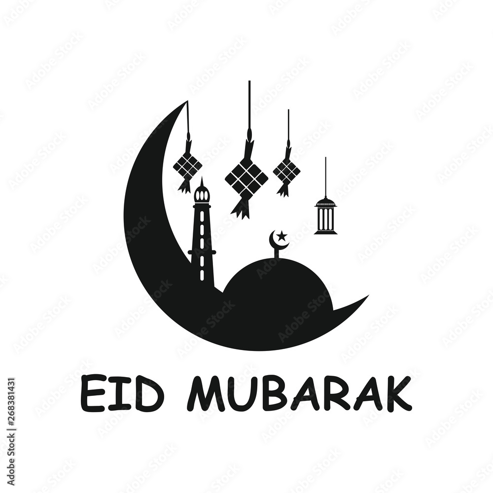 Eid Mubarak Islamic vector design greeting card template. Eid Mubarak Islamic vector design greeting card template.
