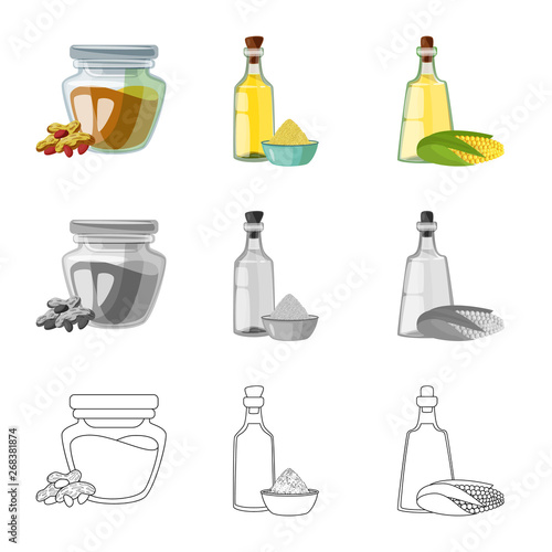 Vector design of healthy  and vegetable  icon. Collection of healthy  and agriculture vector icon for stock.