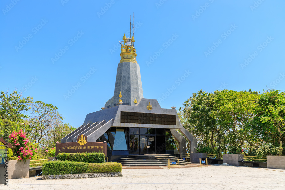 Kanchanapisek or The Golden Jubilee Lighthouse and Prince of Chumphon Statue at Laem Promthep Cape, Phuket, Thailand