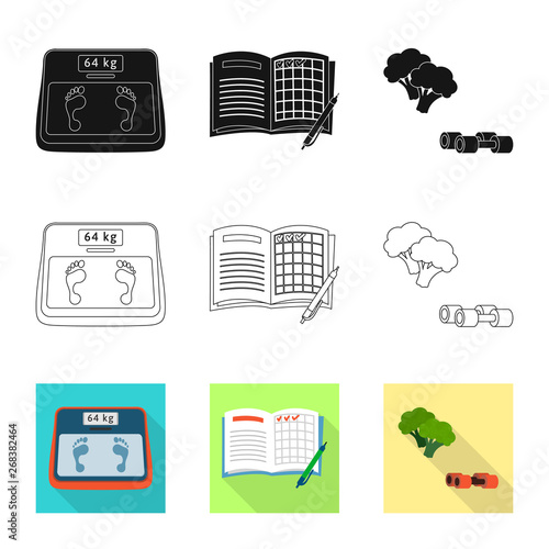 Vector design of diet and treatment  icon. Set of diet and medicine stock vector illustration.