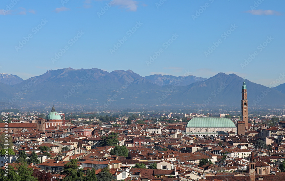 view of the city of Vicenza with Basilica Palladiana in the fore