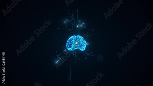 AI Creation Artificial intelligence brain, life forming birth, self awareness digital brain, big data deep learning computer machine, futuristic quantum computing abstract background
