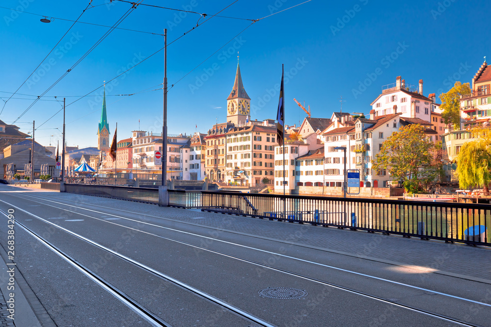 Obraz premium Zurich Limmat river waterfront and landmarks view