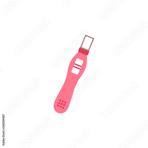Positive result pregnancy test flat style vector illustration isolated on white.
