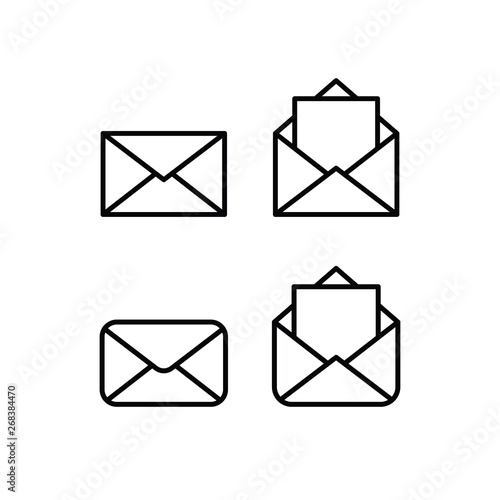 Mail linear icon, envelope e-mail symbol.
