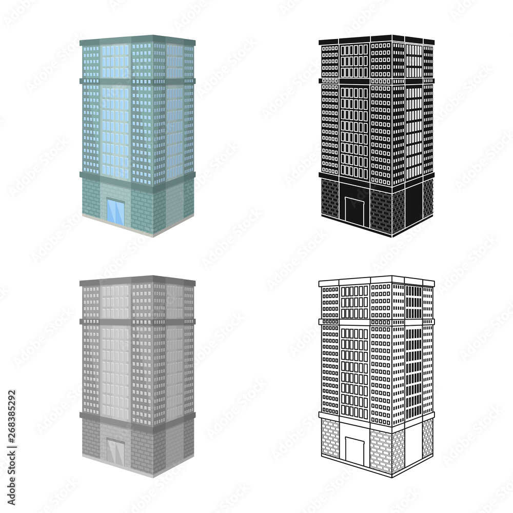Vector illustration of house and skyscraper logo. Collection of house and urban stock symbol for web. Vector illustration of house and skyscraper logo. Collection of house and urban stock symbol for web.