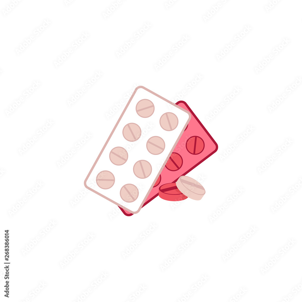 Treatment of infertility tablets or pills capsules flat vector isolated on white. Treatment of infertility tablets or pills capsules flat vector isolated on white.