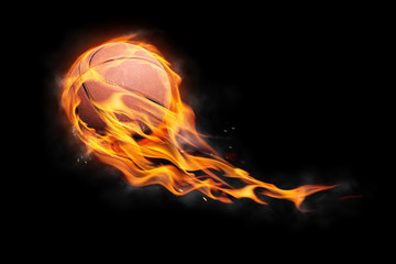 basketball on fire