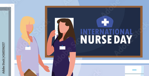international nurse day group of professionals females