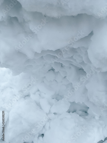 mountains of dirty snow close up