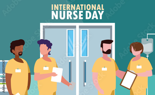 international nurse day with group of professionals