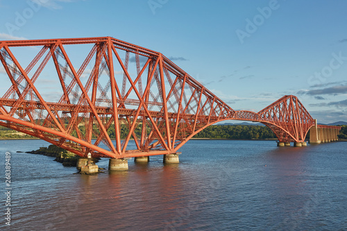 The Forth Rail Bridge, Scotland, connecting South Queensferry (Edinburgh) with North Queensferry (Fife).