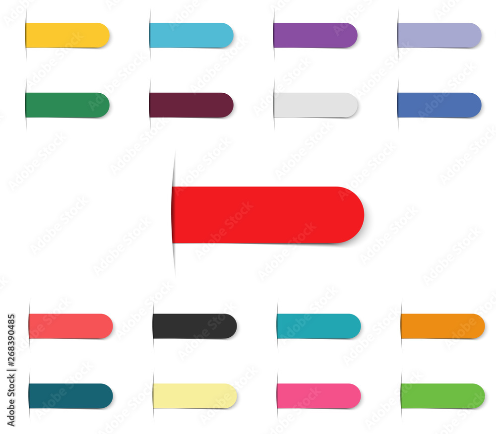 set of colorful bookmark banner isolated on white background set of colorful bookmark banner isolated on white background