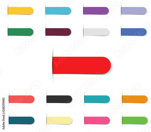 set of colorful bookmark banner isolated on white background