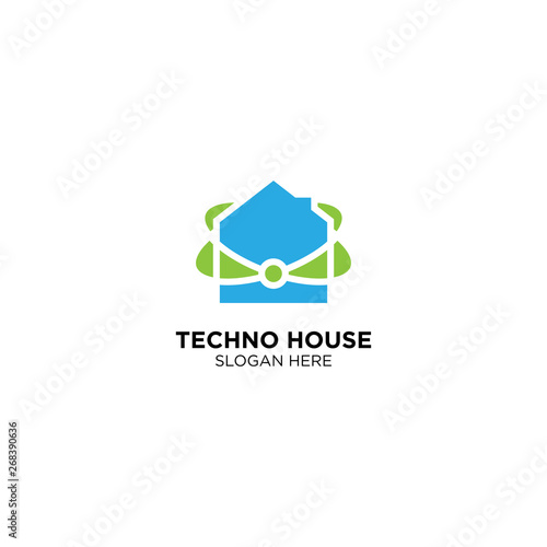 Techno House Logo Design Vector