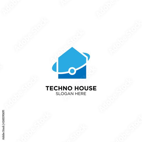 Techno House Logo Design Vector